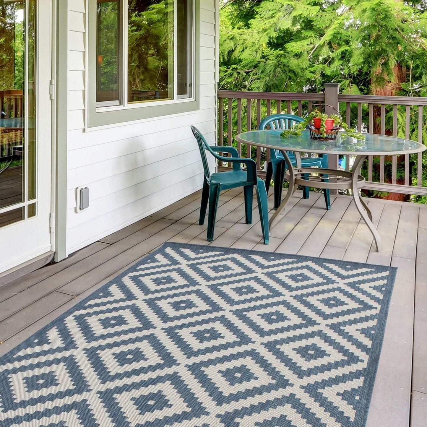 Ecology Outdoor Rug Blue | 100blu