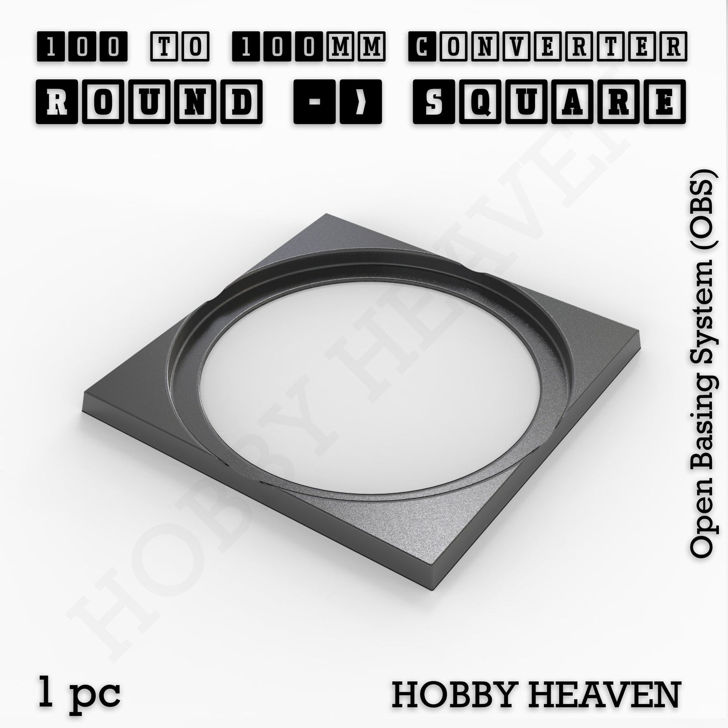 Round to Square Bases Shape and Size Converters 3d Print Full Range