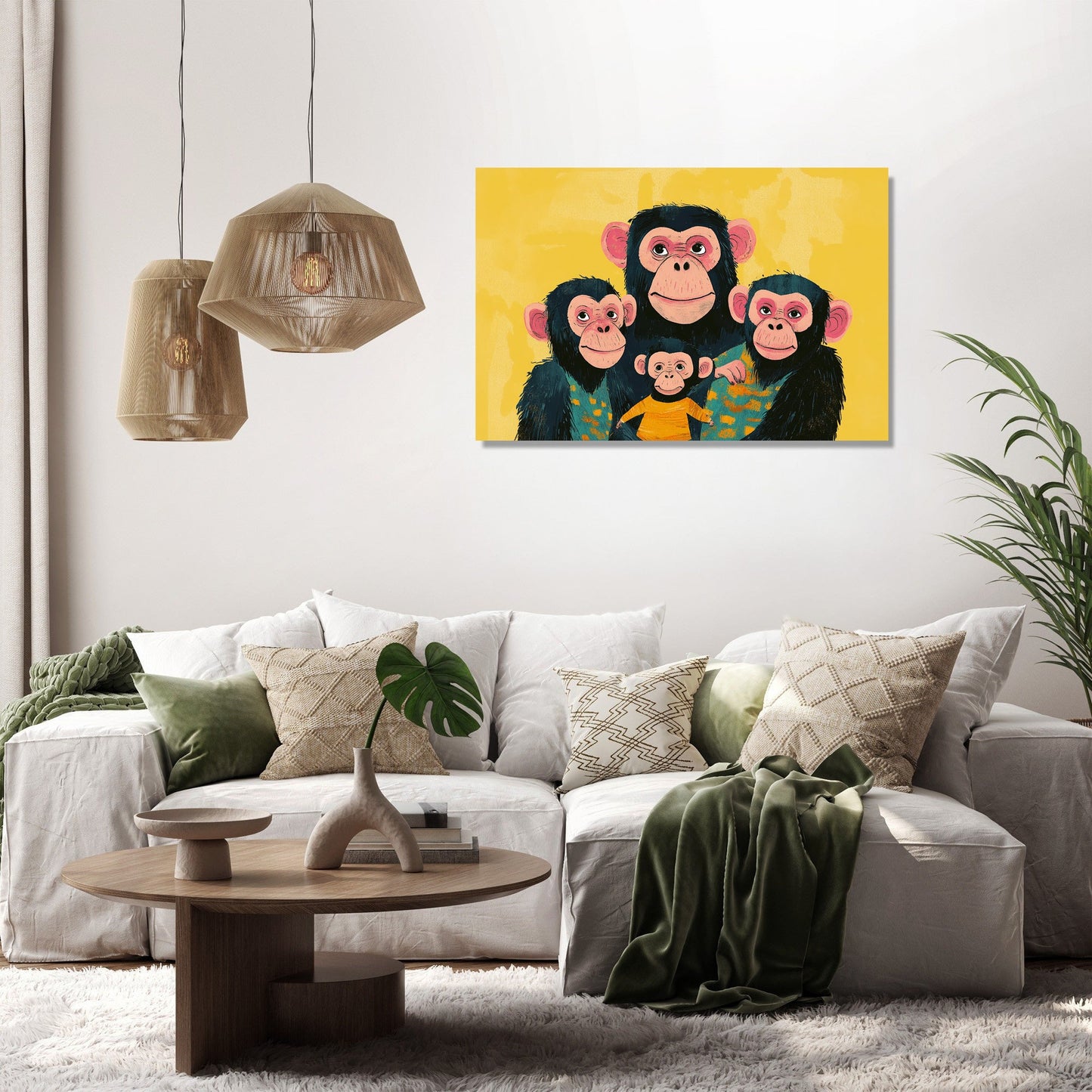 Chimpanzee Family Canvas
