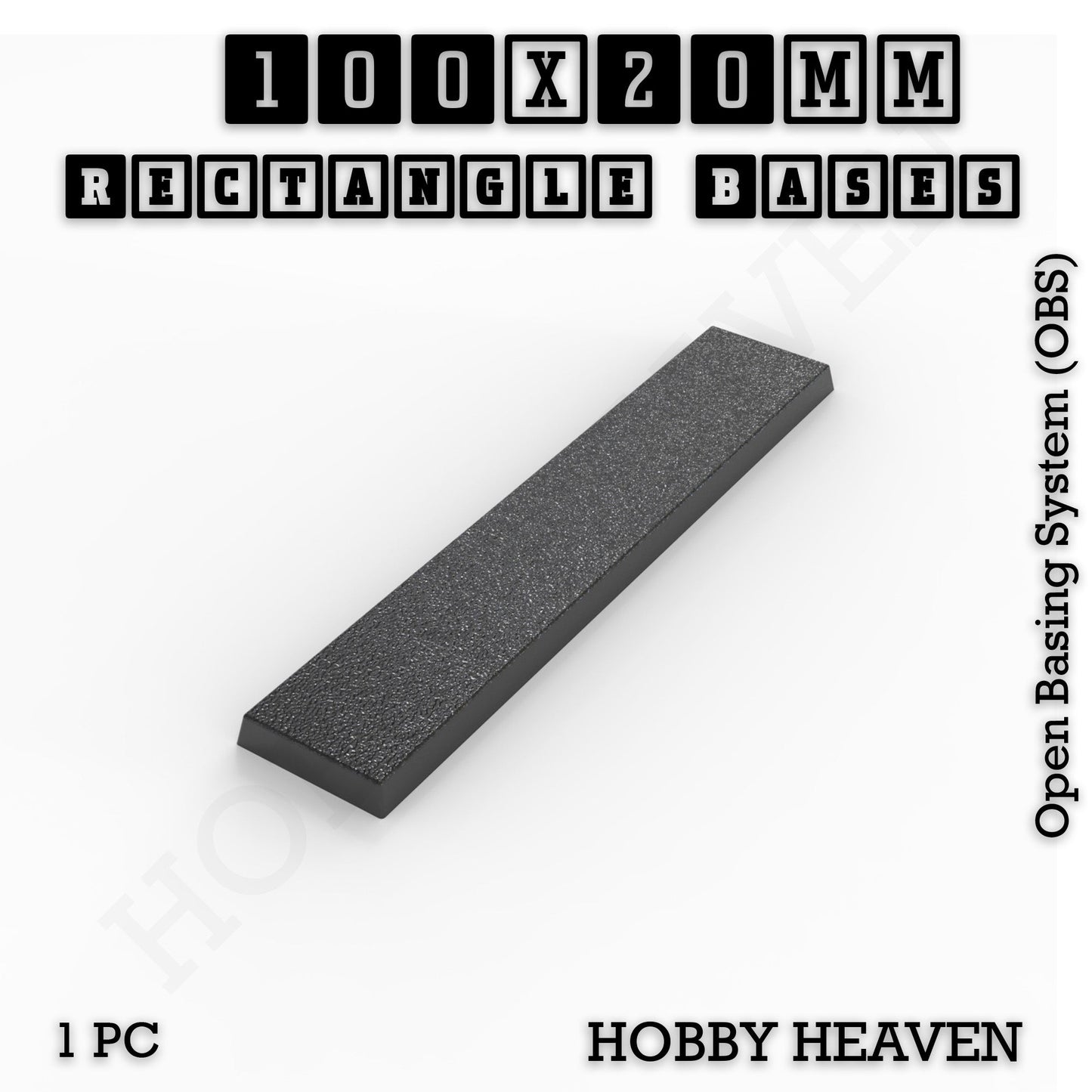 Rectangle Bases Medium Sizes - 75x30mm to 125x40mm and up to 100x90mm Wide - 3D Print Tabletop Games