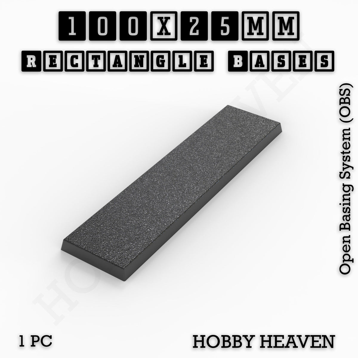 Rectangle Bases Medium Sizes - 75x30mm to 125x40mm and up to 100x90mm Wide - 3D Print Tabletop Games