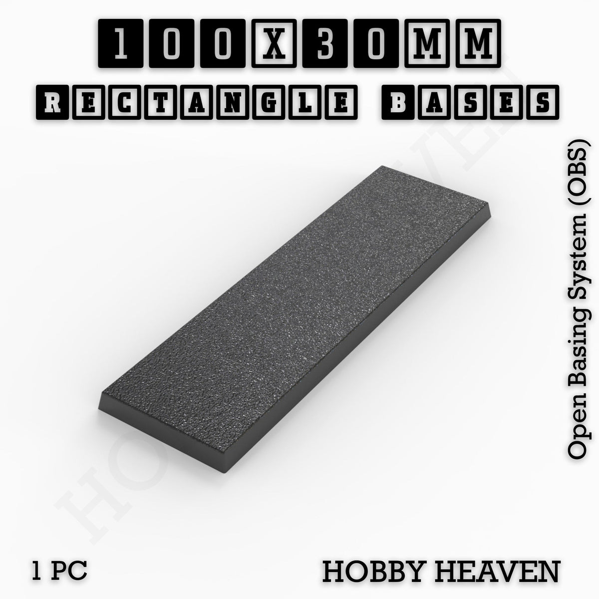 Rectangle Bases Medium Sizes - 75x30mm to 125x40mm and up to 100x90mm Wide - 3D Print Tabletop Games