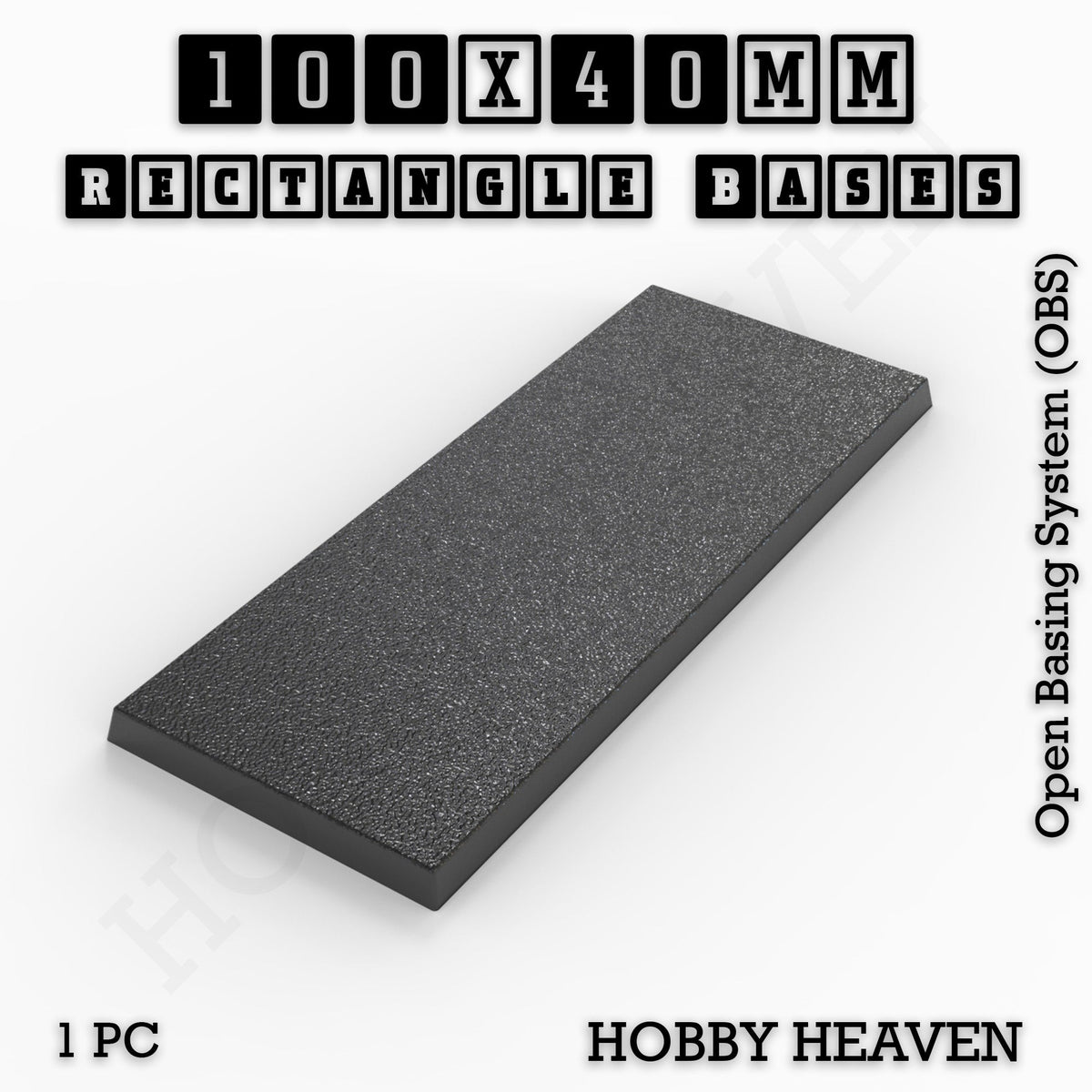 Rectangle Bases Medium Sizes - 75x30mm to 125x40mm and up to 100x90mm Wide - 3D Print Tabletop Games