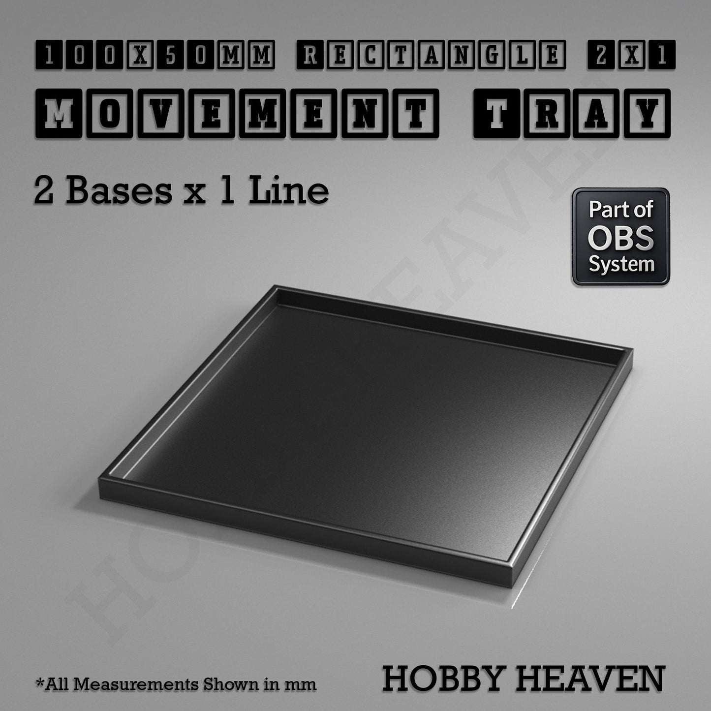 Rectangle Movement Trays | Cavalry & Monsters | 50×25-100×60mm | OBS System