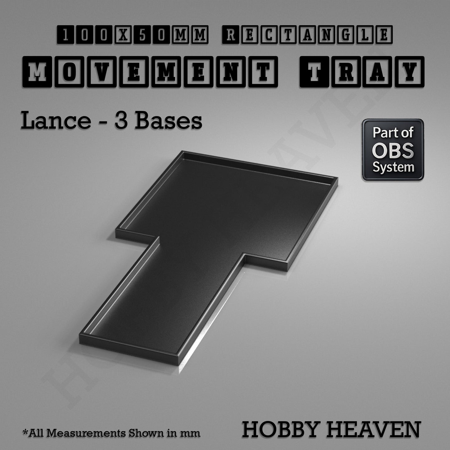Rectangle Movement Trays | Cavalry & Monsters | 50×25-100×60mm | OBS System