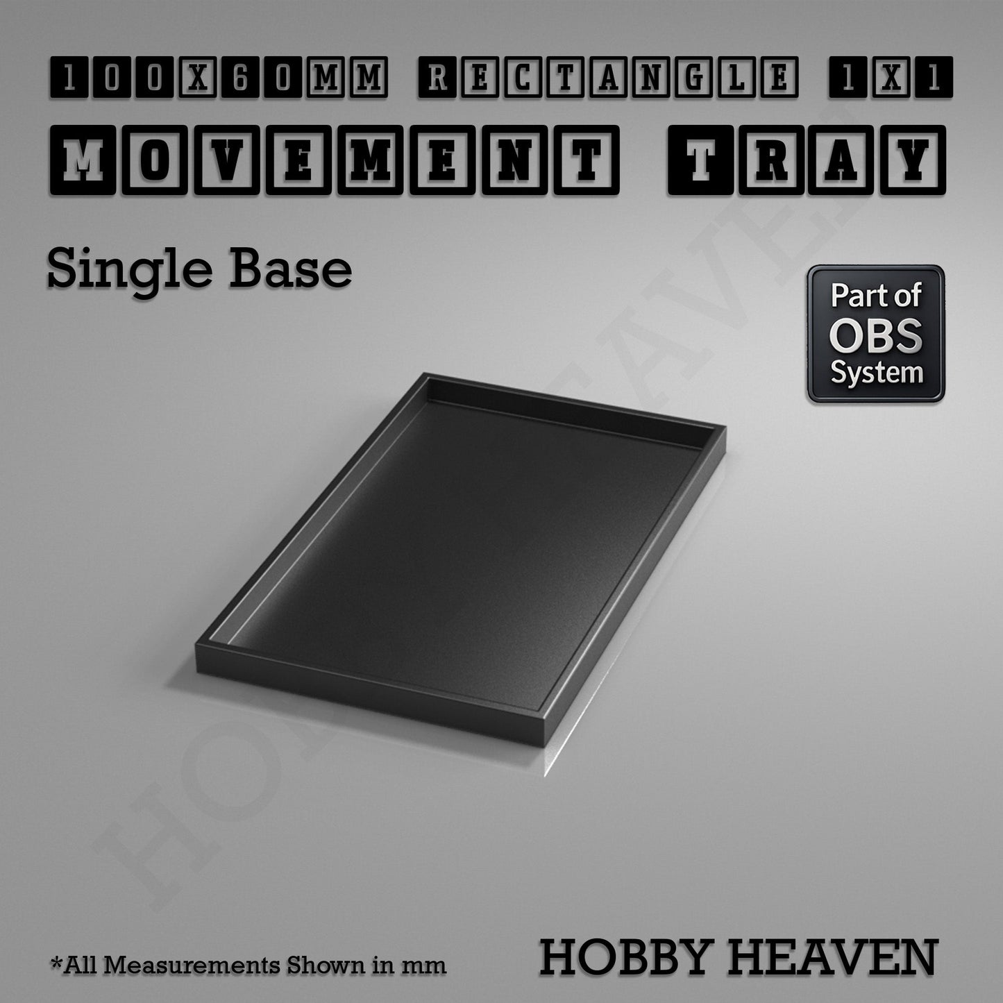Rectangle Movement Trays | Cavalry & Monsters | 50×25-100×60mm | OBS System