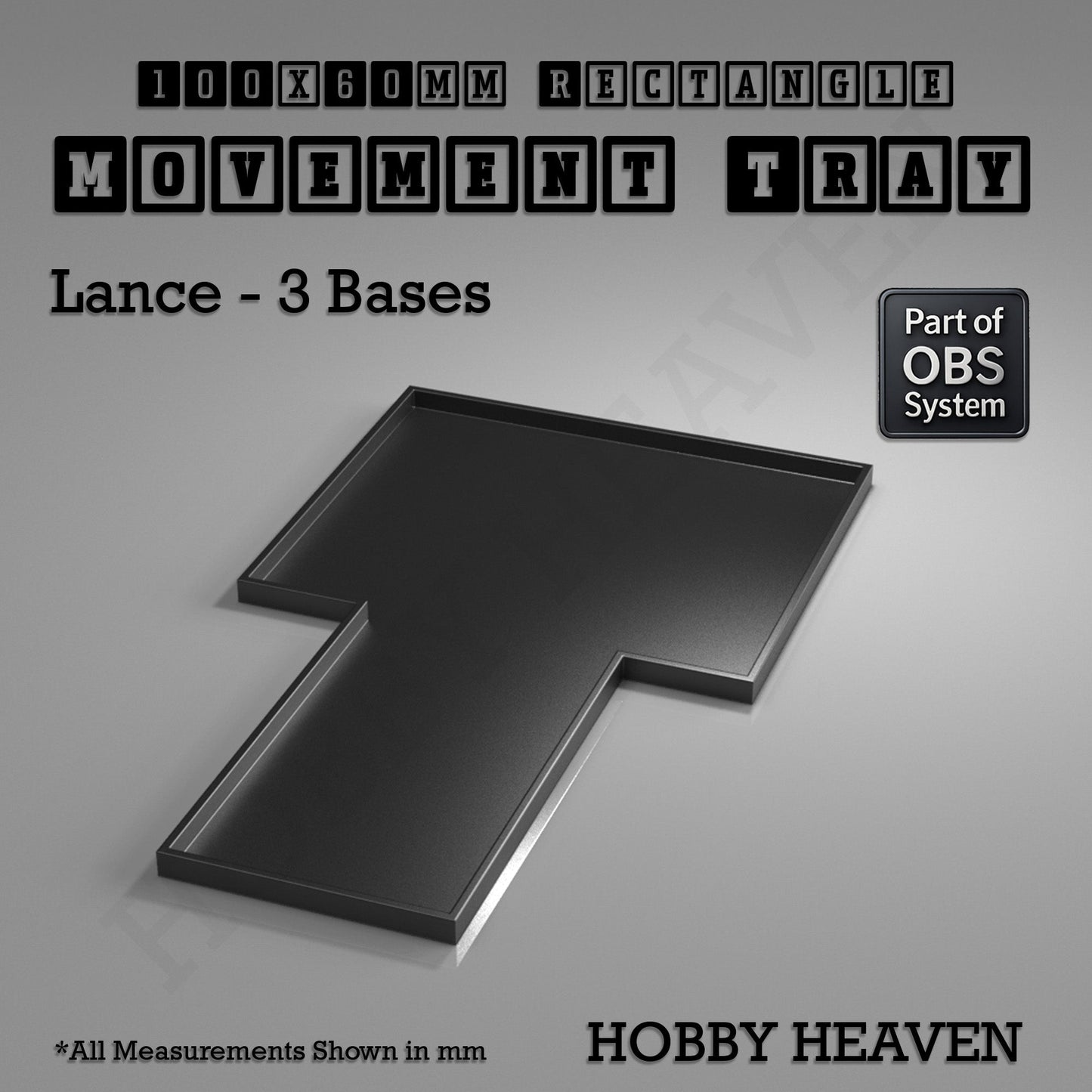 Rectangle Movement Trays | Cavalry & Monsters | 50×25-100×60mm | OBS System