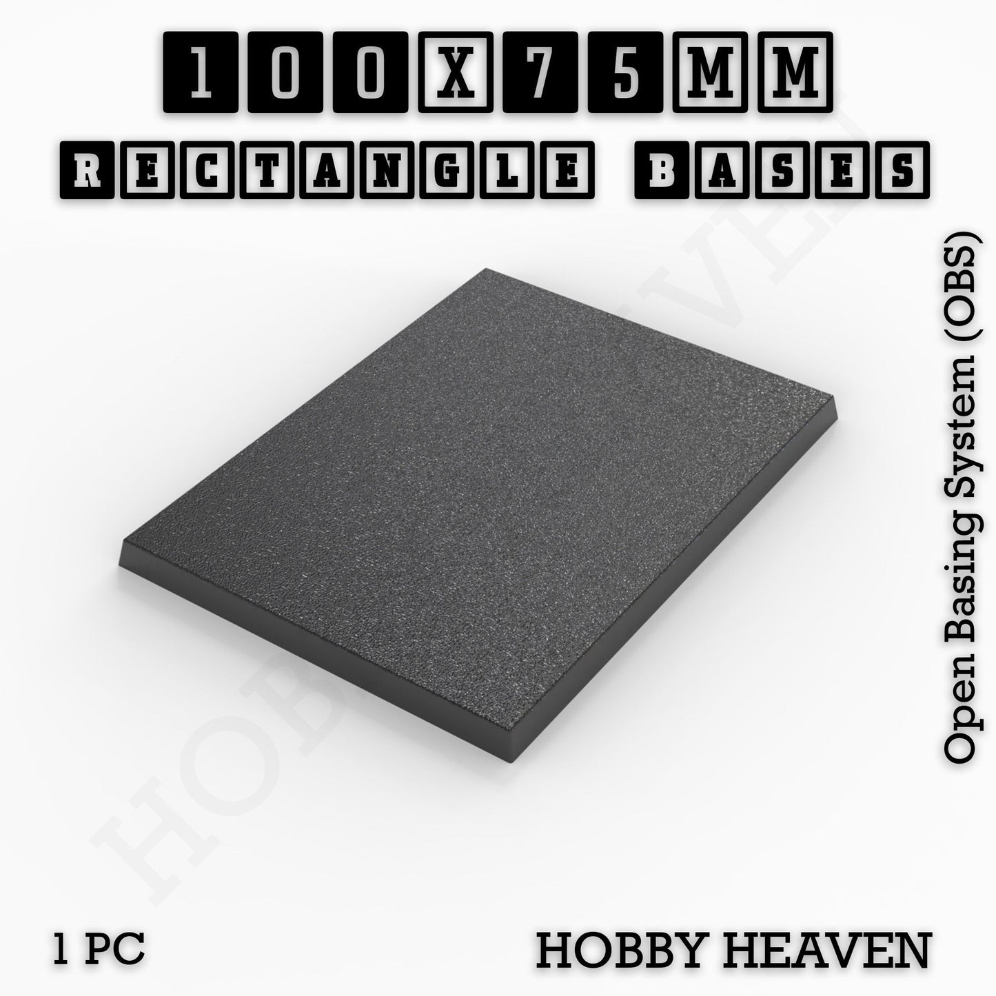 Rectangle Bases Medium Sizes - 75x30mm to 125x40mm and up to 100x90mm Wide - 3D Print Tabletop Games