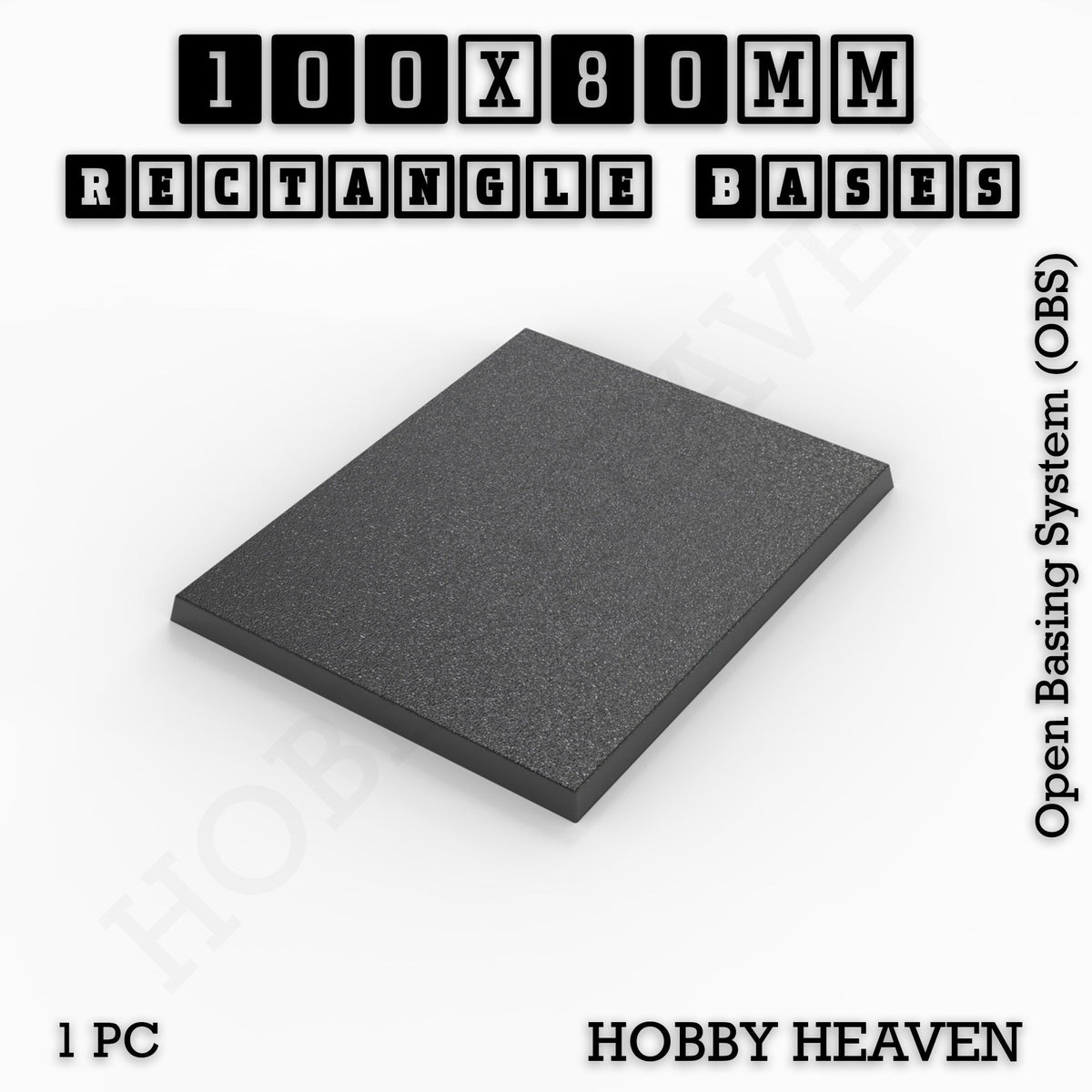 Rectangle Bases Medium Sizes - 75x30mm to 125x40mm and up to 100x90mm Wide - 3D Print Tabletop Games