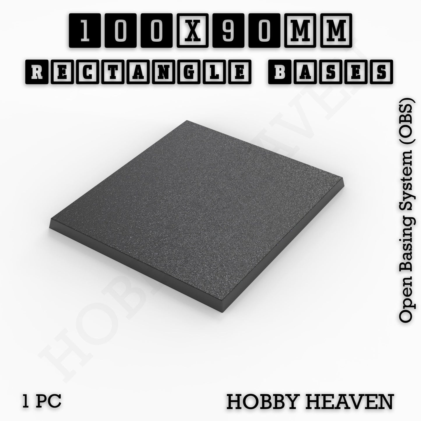Rectangle Bases Medium Sizes - 75x30mm to 125x40mm and up to 100x90mm Wide - 3D Print Tabletop Games