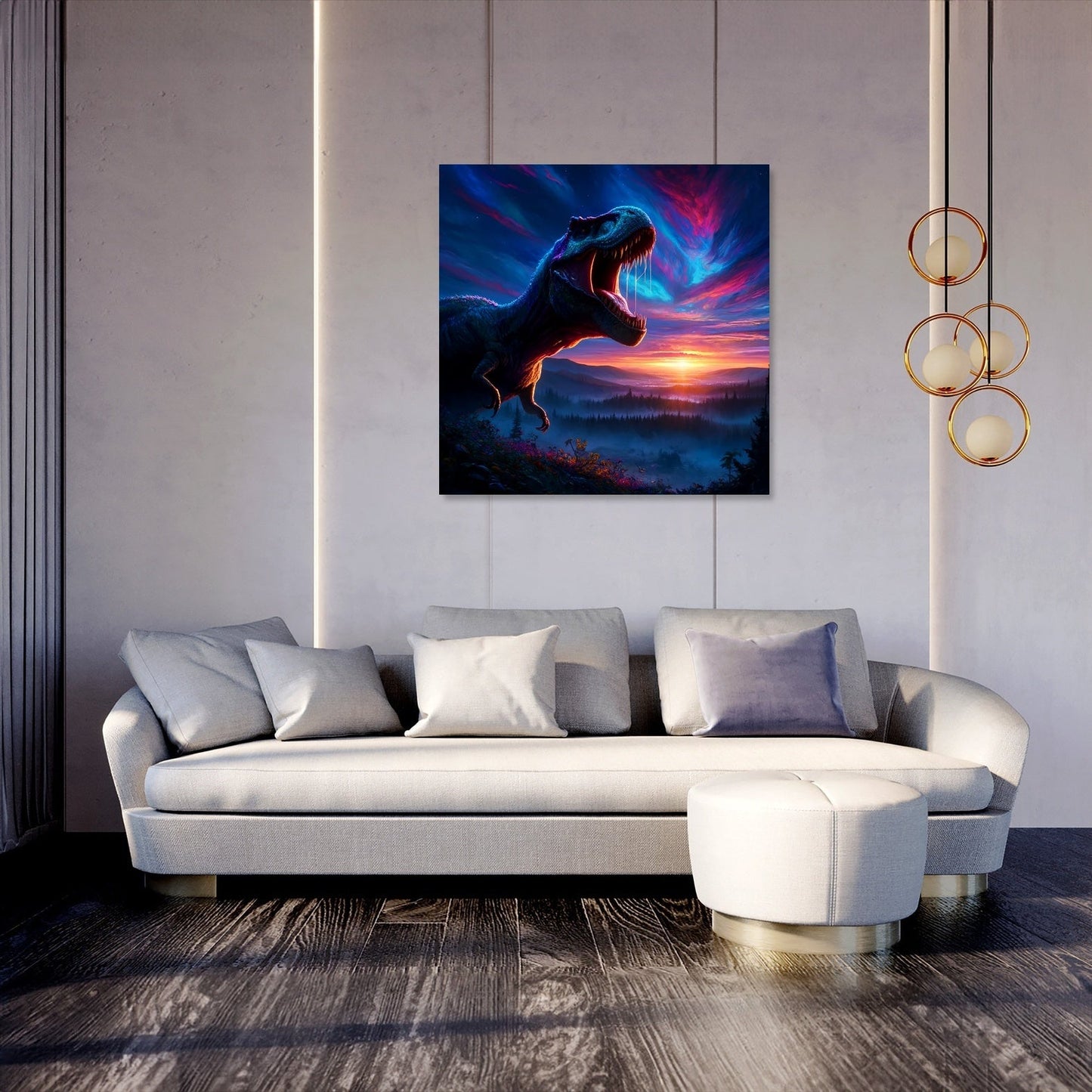 Twilight Roar Rex Canvas