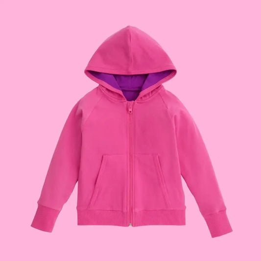 ScandiBugs Own Label Organic Reversible Hoodie - Bubblegum Pink & Perfectly Purple