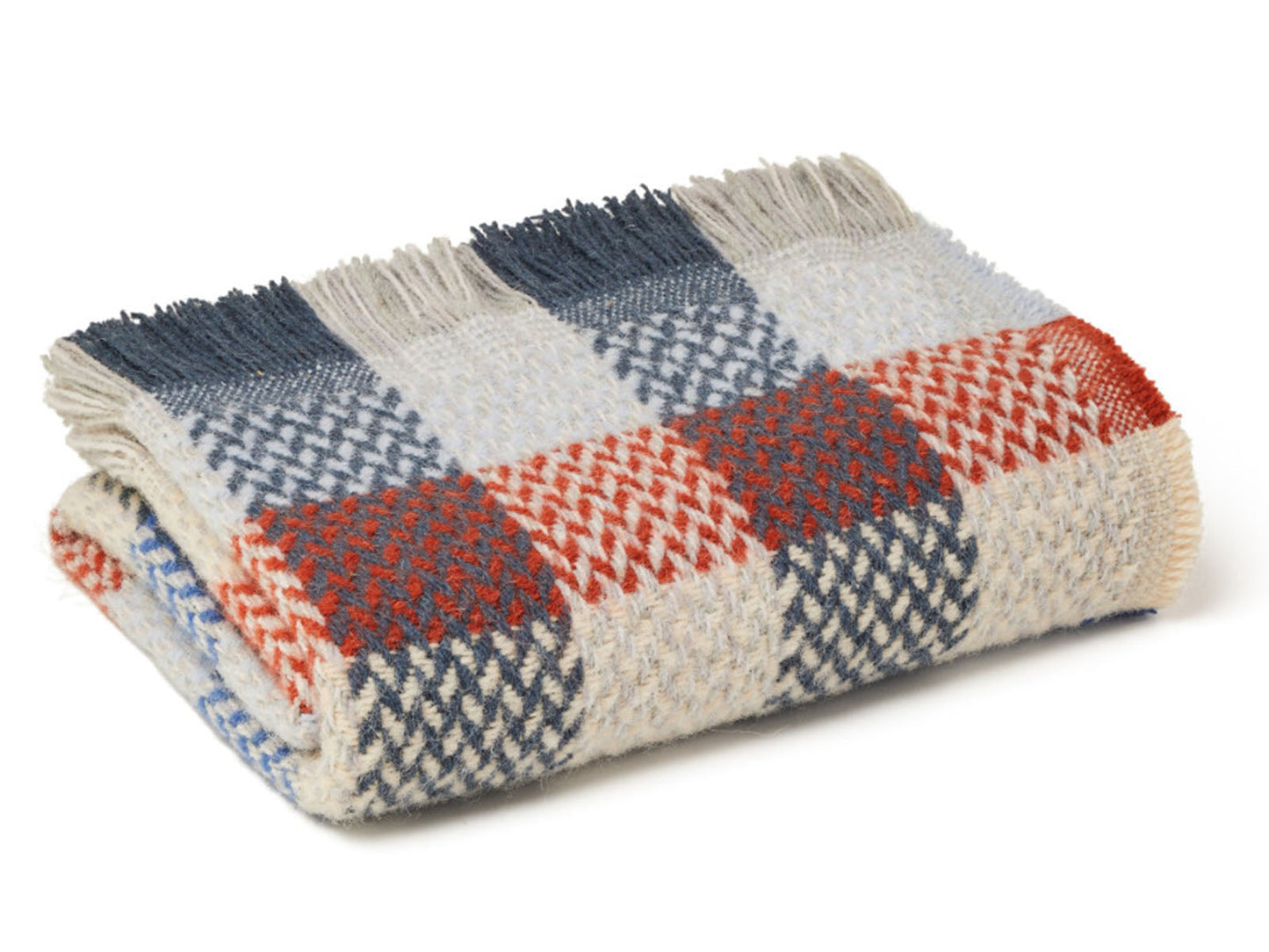 Random Check Celtic Weave Recycled Wool Throw
