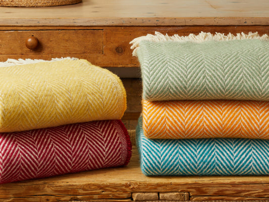 Chevron Recycled Wool Throw - Assorted Colours