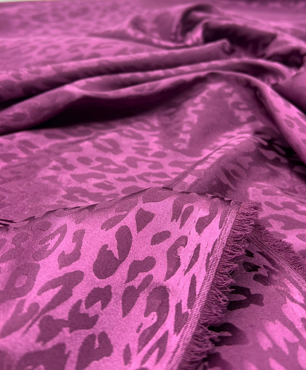 Purple Animal Silky Satin Feel Non Stretch Fabric