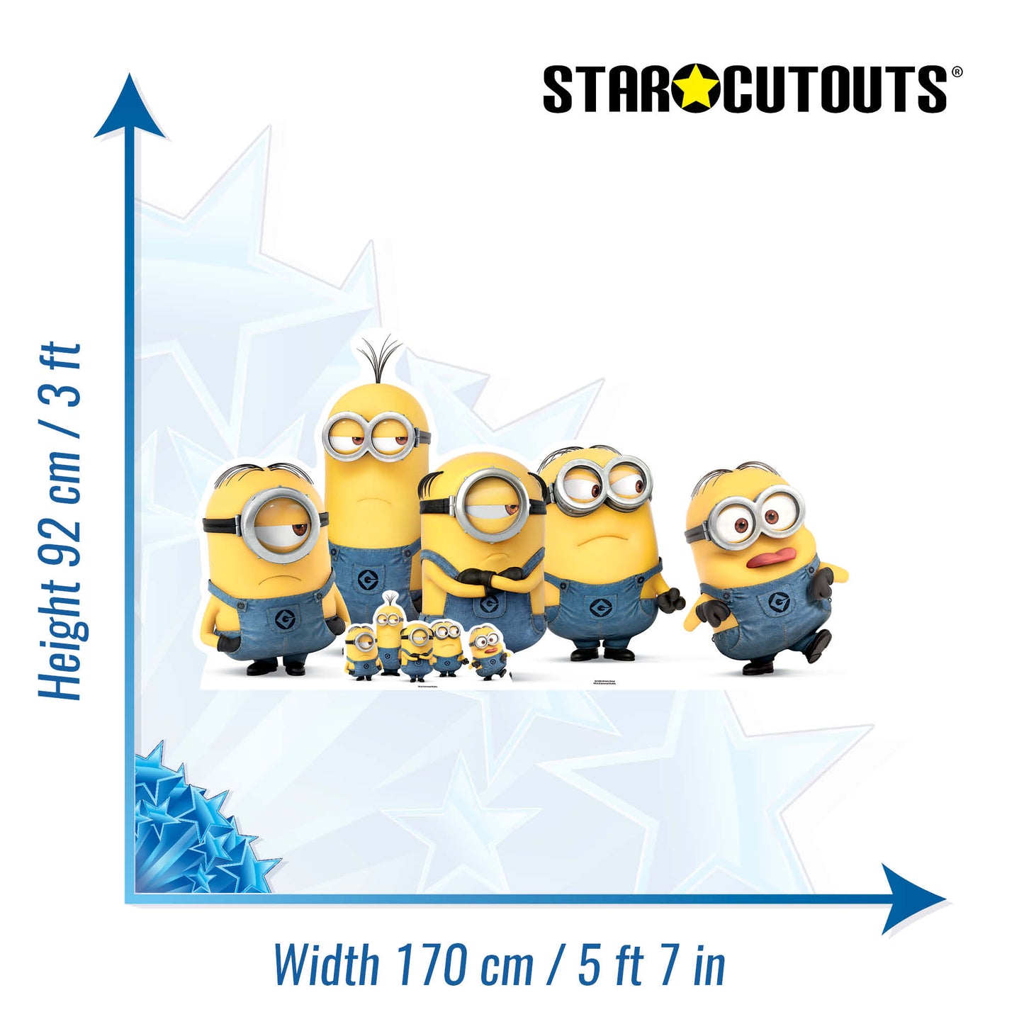 SC1036 Minions Group Pose Mischevious Cardboard Cut Out Height 92cm