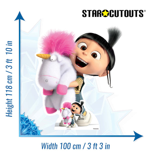 SC1037 Agnes and Fluffy Unicorn Cardboard Cut Out Height 118cm