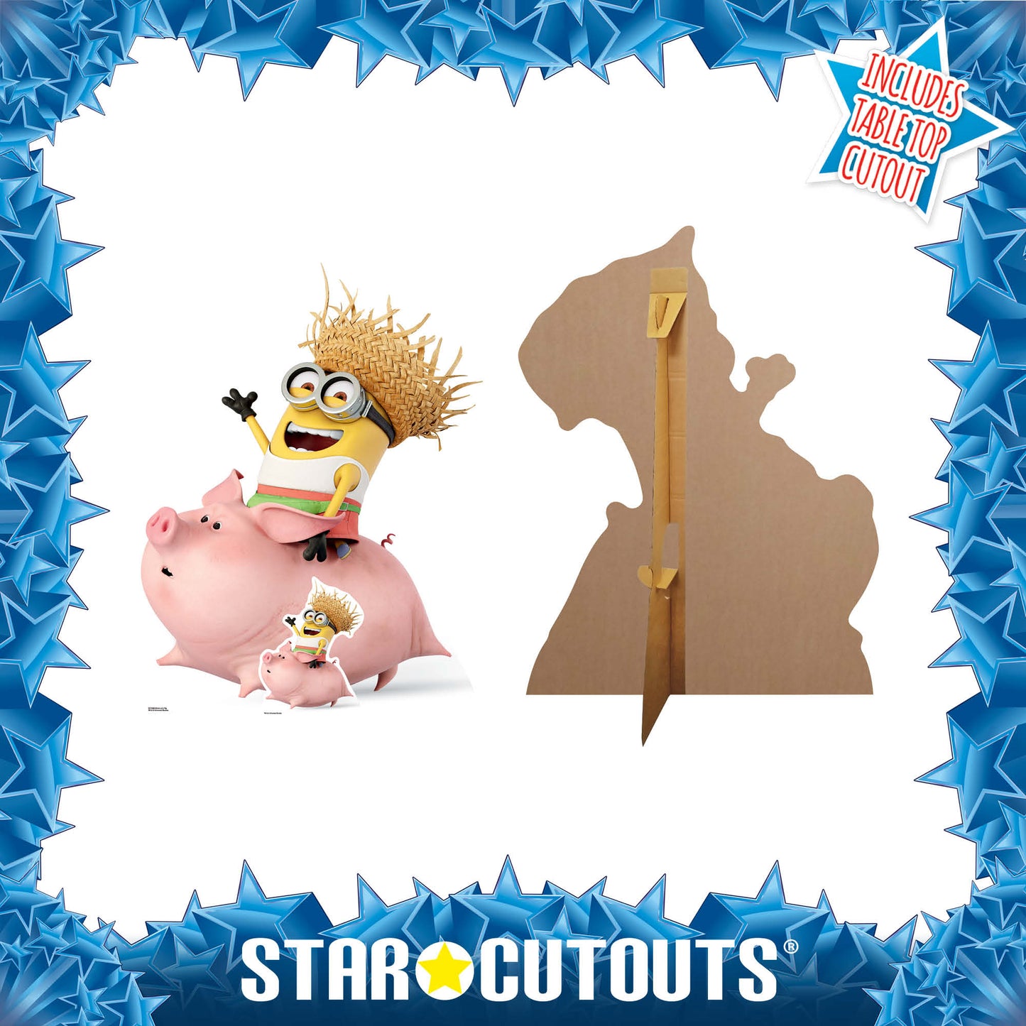SC1038 Dave Minion riding a pig Cardboard Cut Out Height 130cm