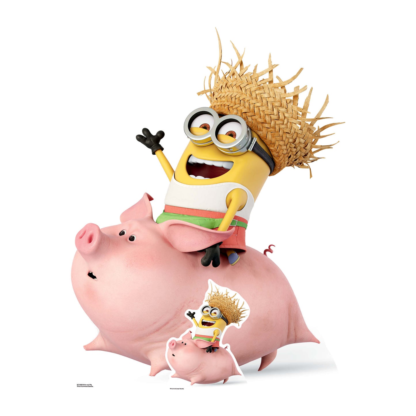 SC1038 Dave Minion riding a pig Cardboard Cut Out Height 130cm
