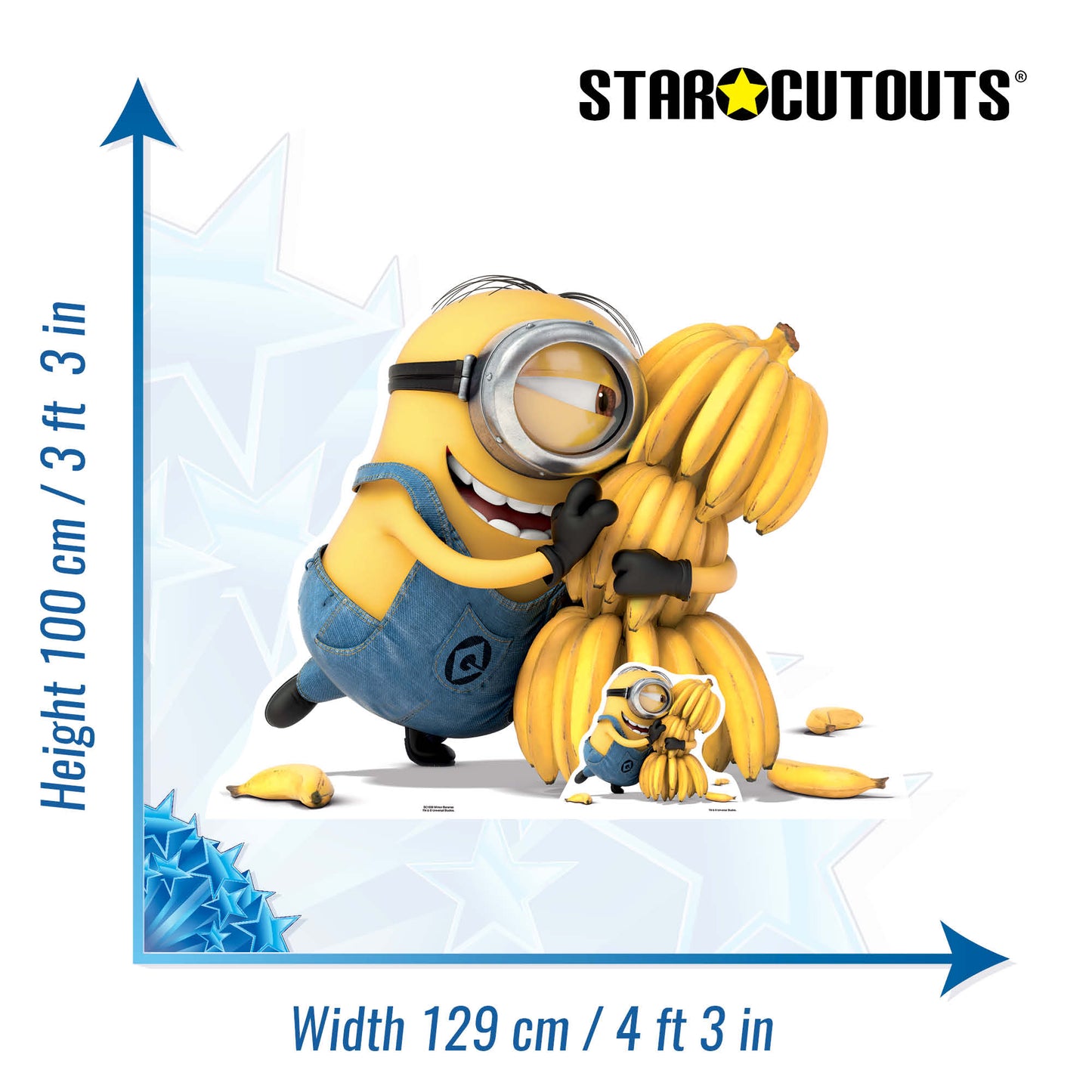 SC1039 Minion Bananas Cardboard Cut Out Height 100cm