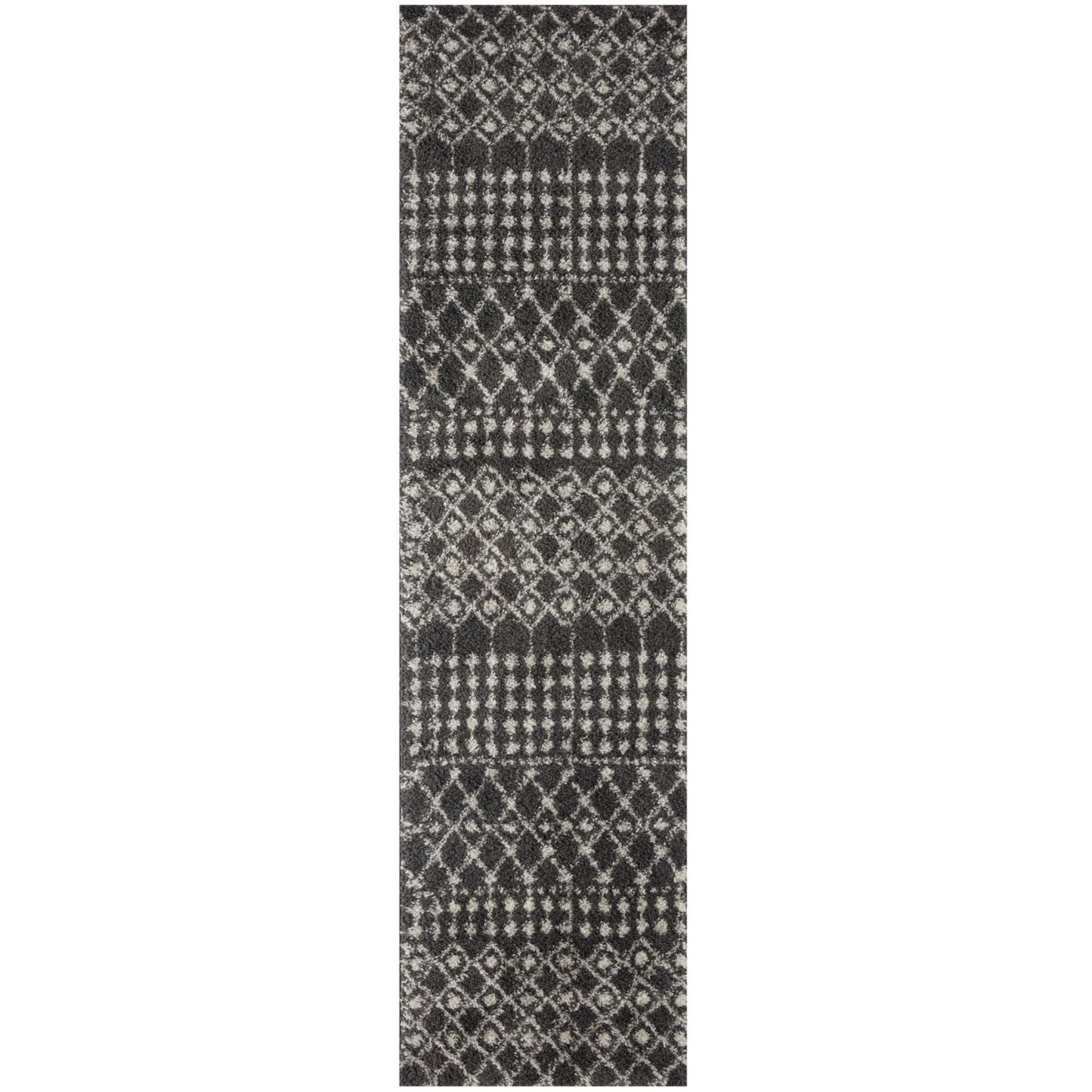 Moroccan Dark Grey Shaggy Rug | 1040