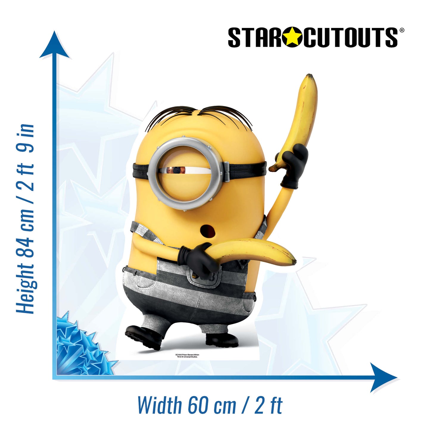 SC1043 Prison Banana Minion Cardboard Cut Out Height 84cm