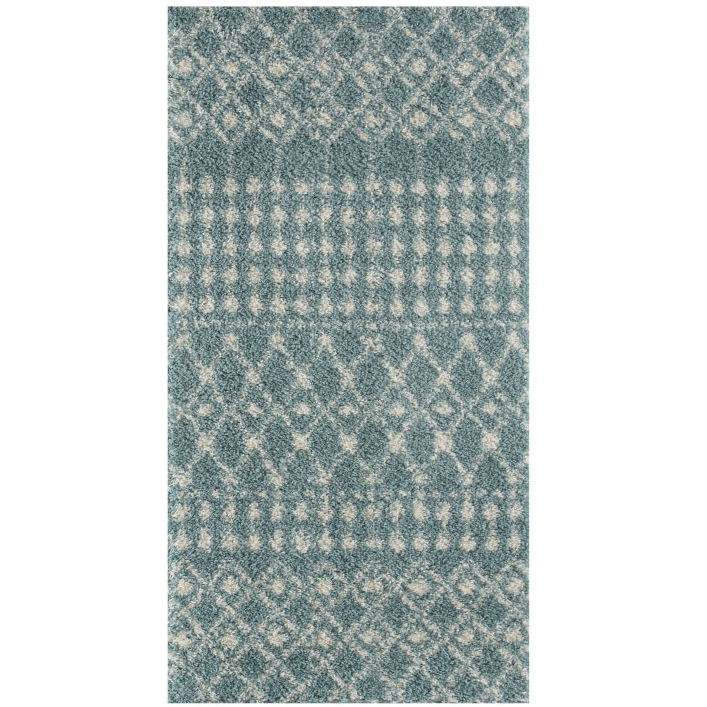 Moroccan Duck Egg Blue Shaggy Rug | 1050