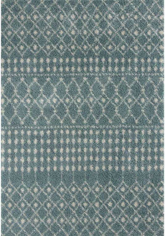 Moroccan Duck Egg Blue Shaggy Rug | 1050