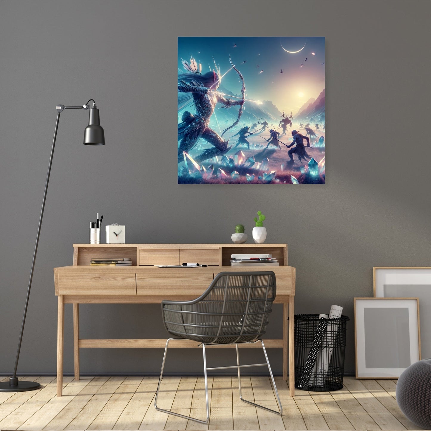 Moonlit Crystal Skirmish Canvas