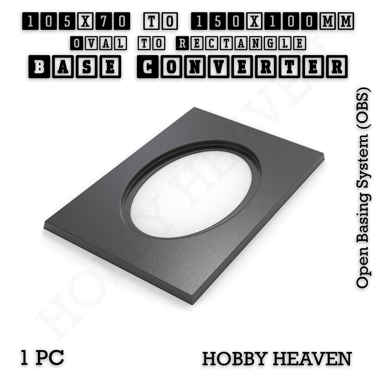 Oval to Rectangle Base Converters 3D Print Full Range