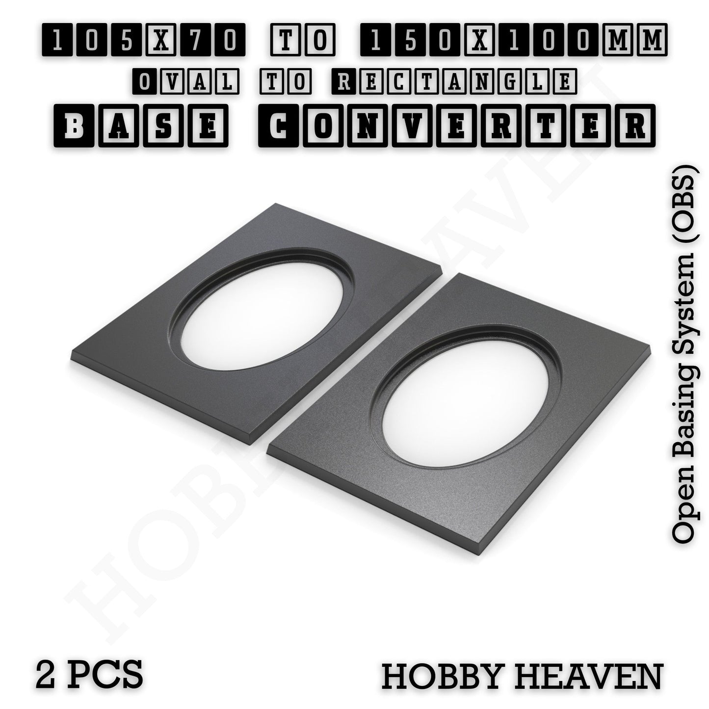 Oval to Rectangle Base Converters 3D Print Full Range