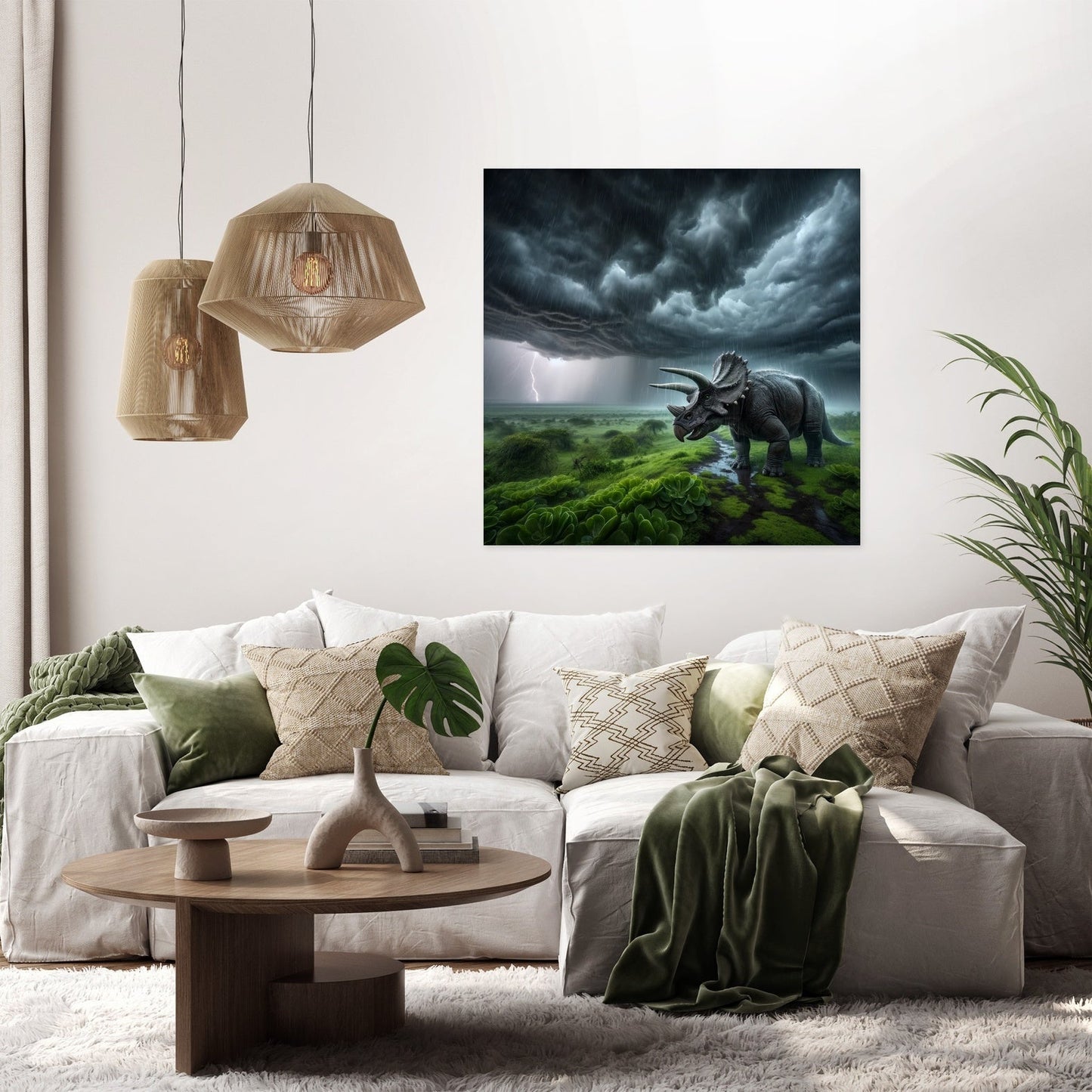 Stormwatch Triceratops Canvas
