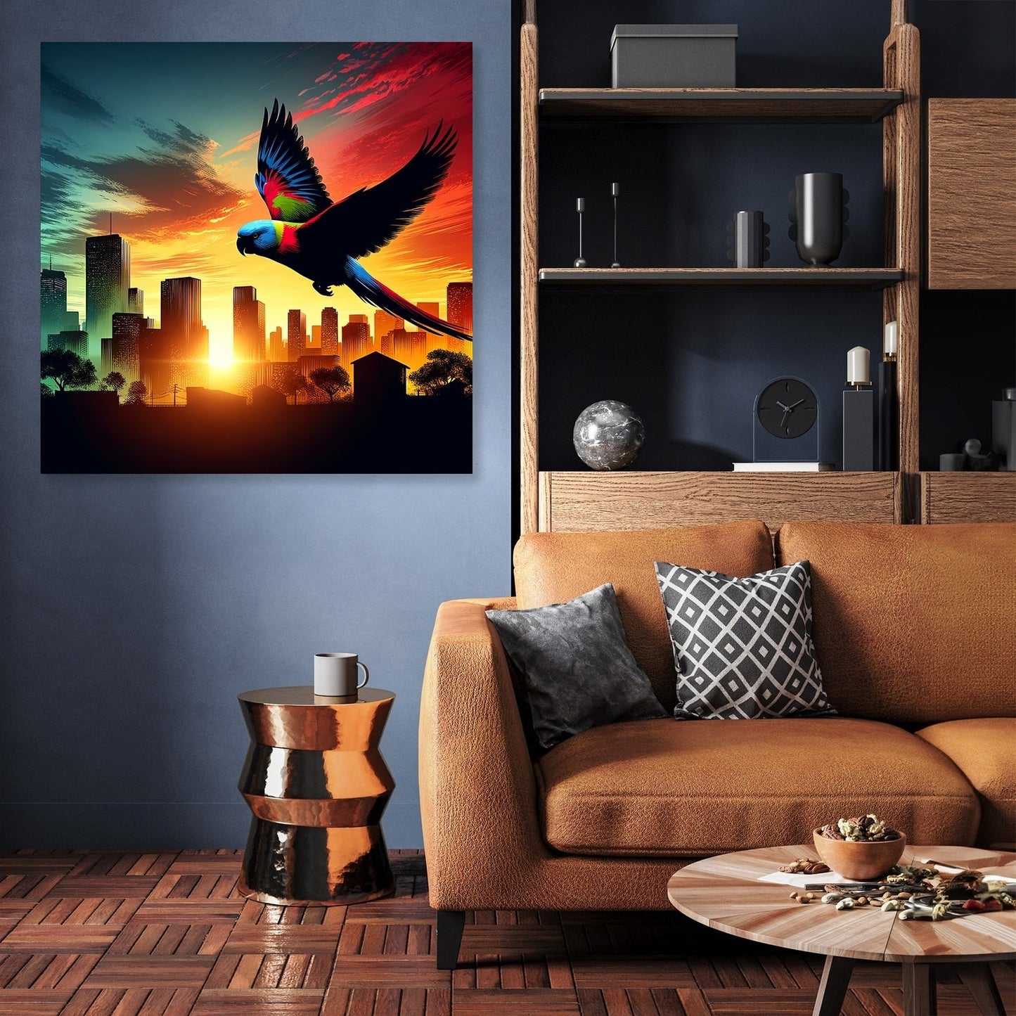 Urban Flight Silhouette Canvas