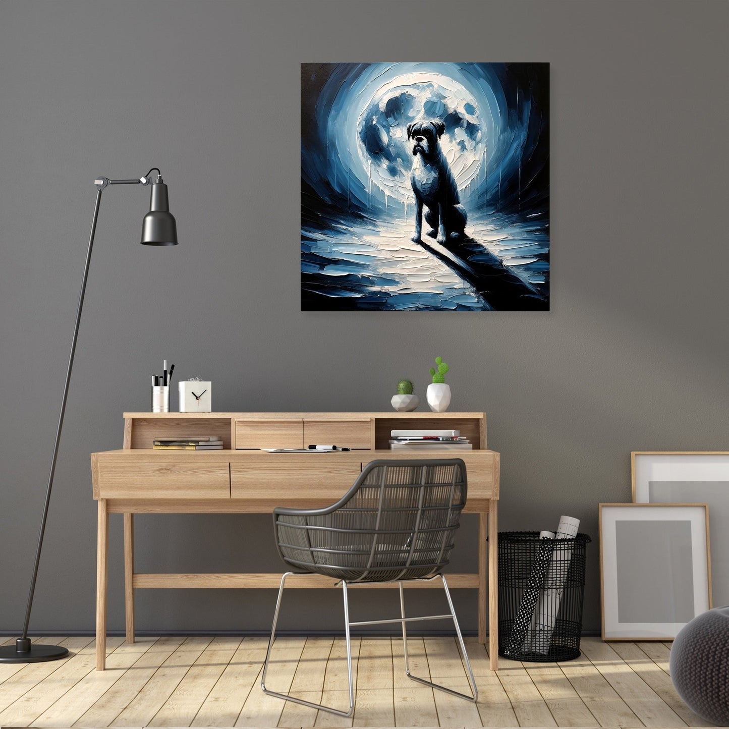 Night Watch Boxer in the Moonlight Canvas