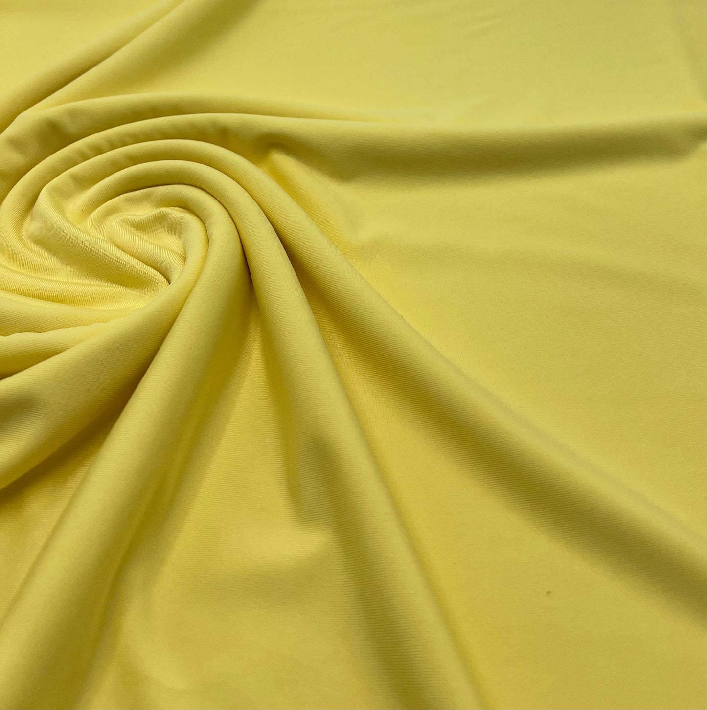 Lemon Yellow Plain Shiny Soft Touch Slinky 4 Way Stretch Fabric