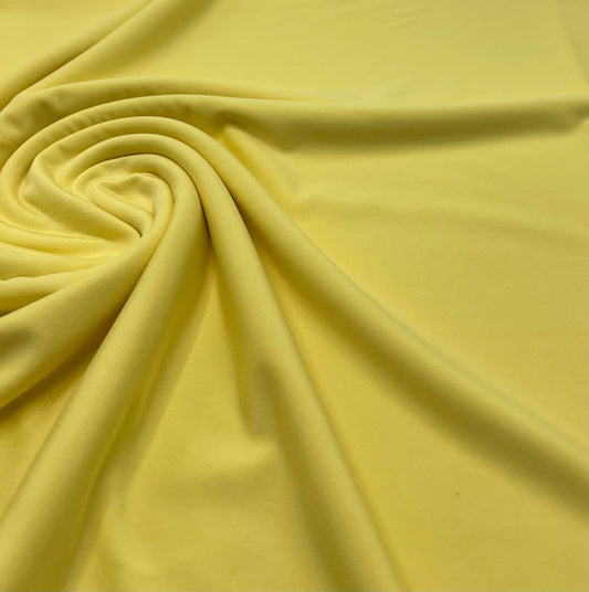 Lemon Yellow Plain Shiny Soft Touch Slinky 4 Way Stretch Fabric