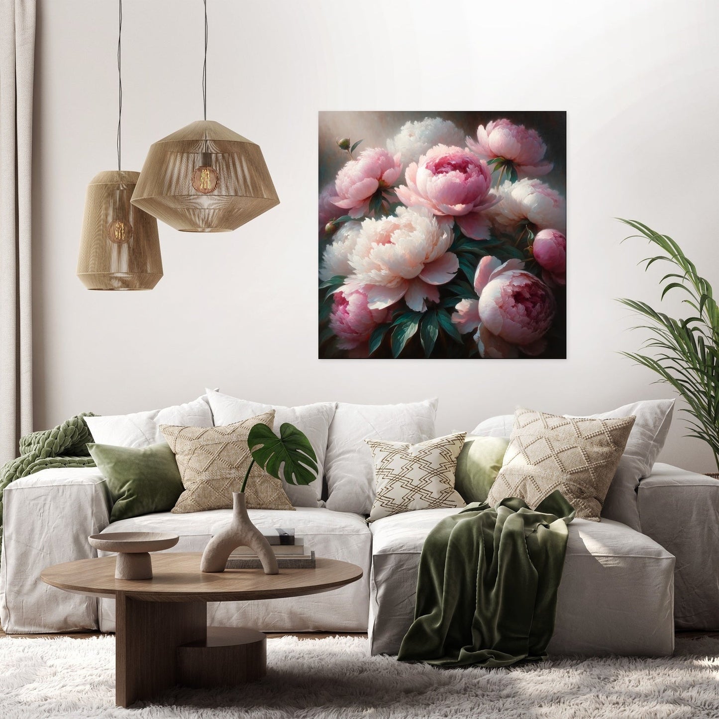 Morning Embrace Peonies Canvas