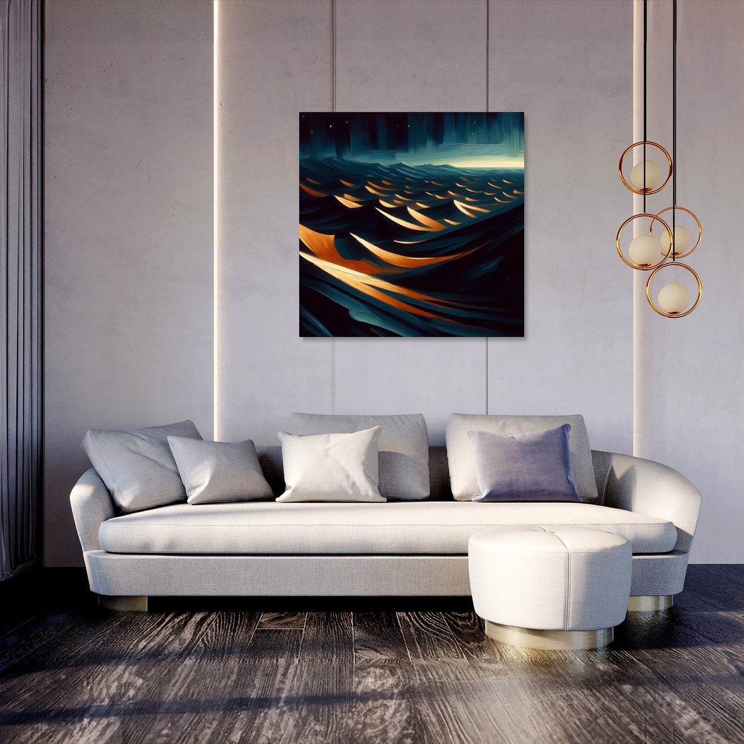 Midnight Desert Dunes Canvas