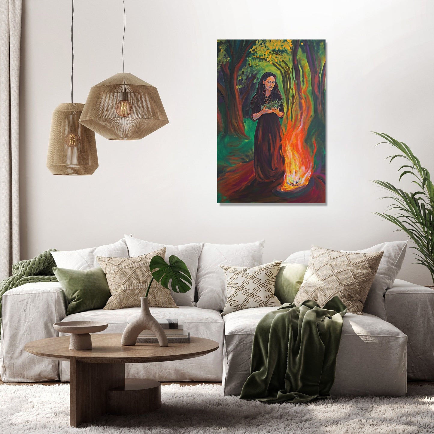Bealtaine Priestess Offering Canvas