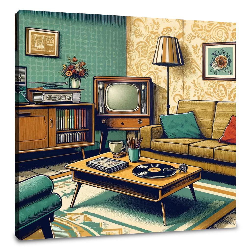 1950s Living Room Canvas