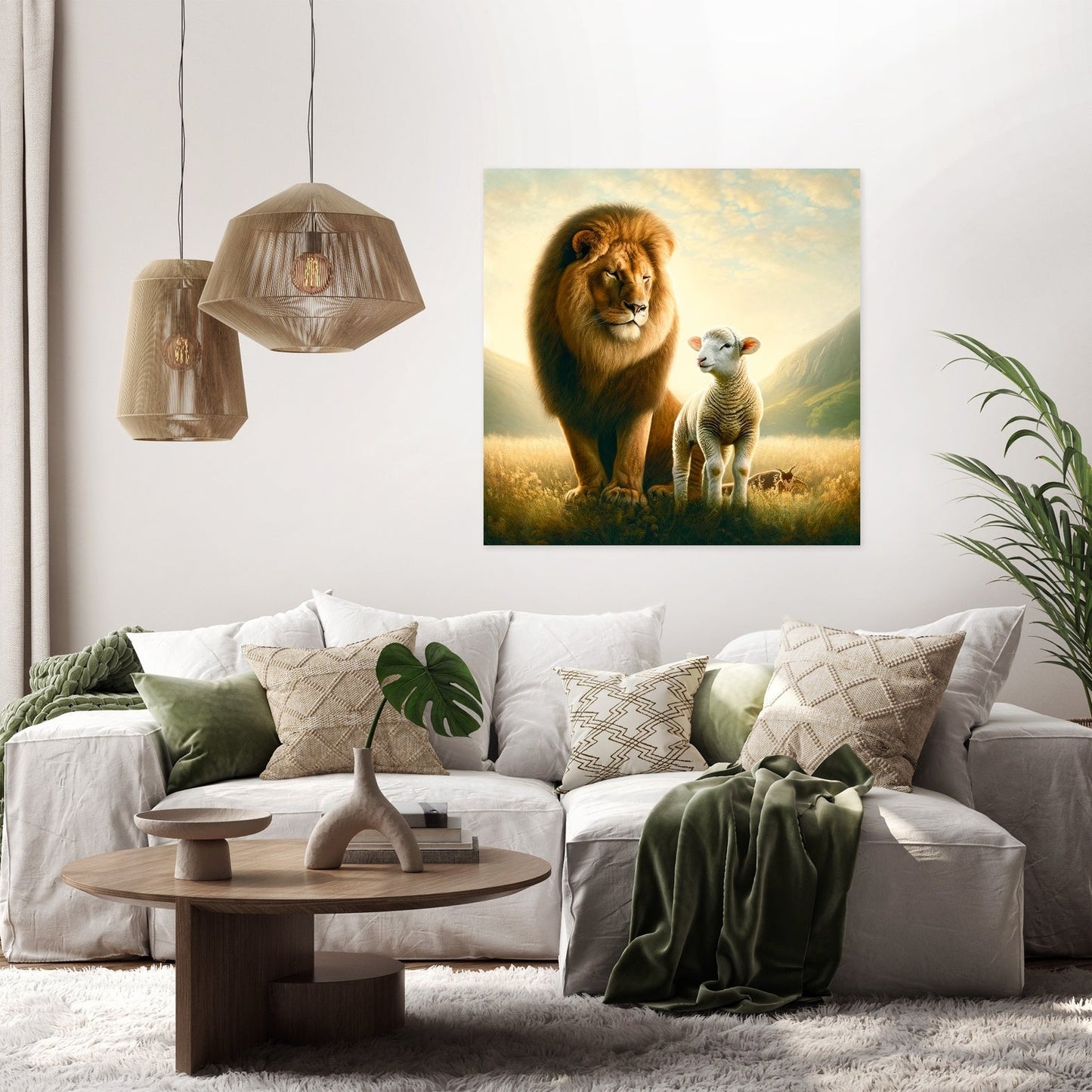 Sheep and Lion Harmony Canvas