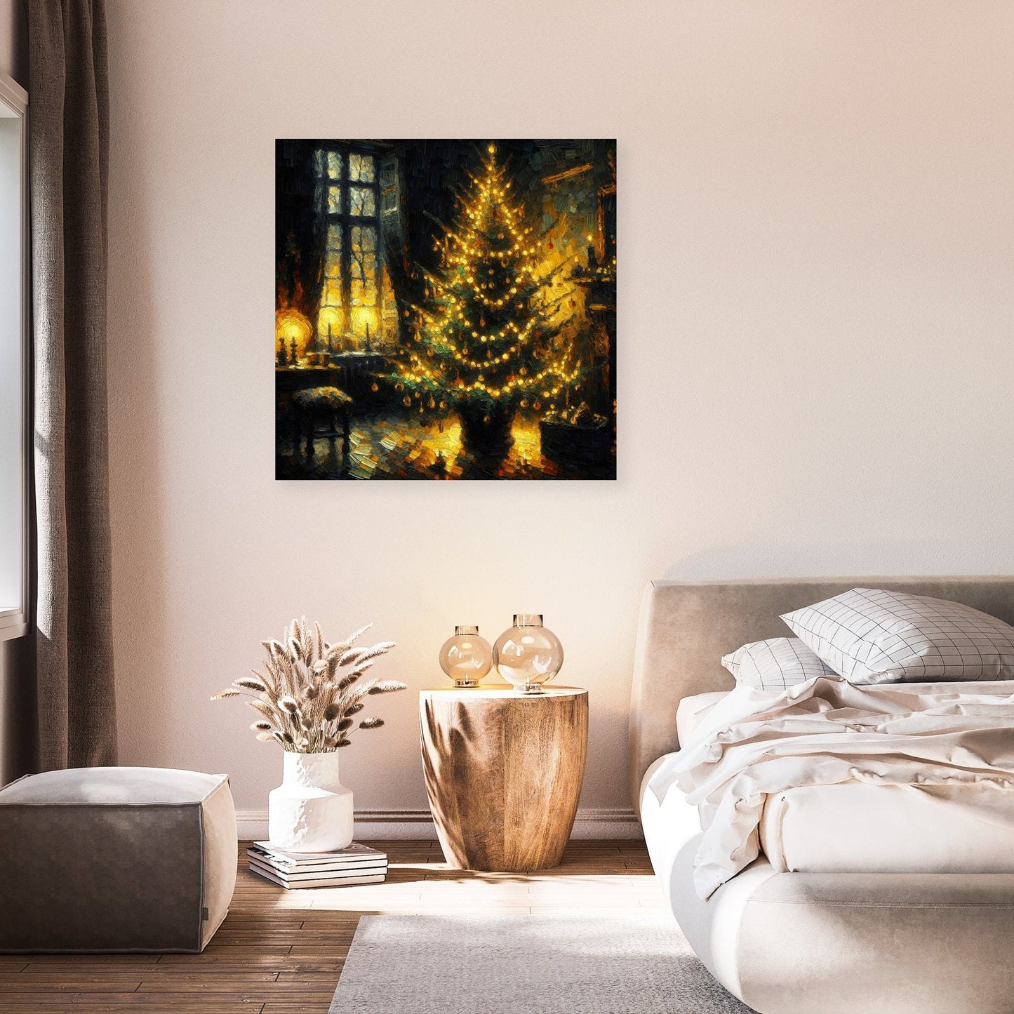 Golden Yuletide Nostalgia Canvas