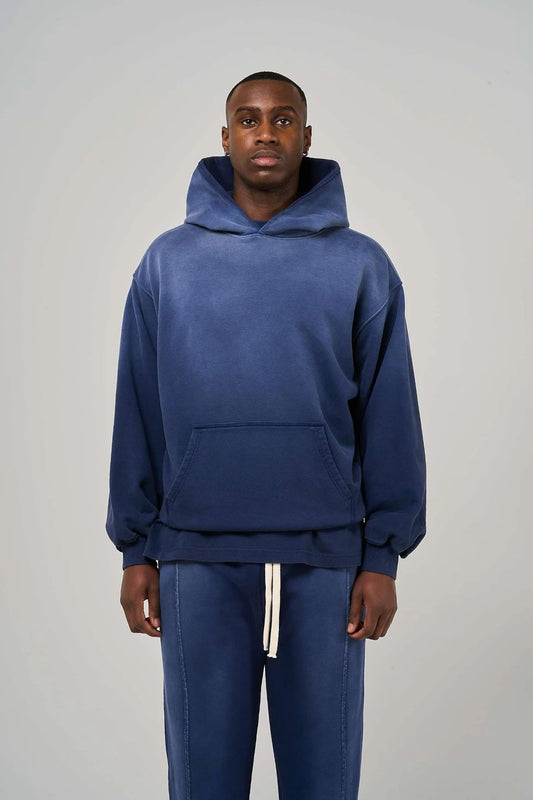 BLANK HEAVYWEIGHT FADE OUT HOODIE BLUE