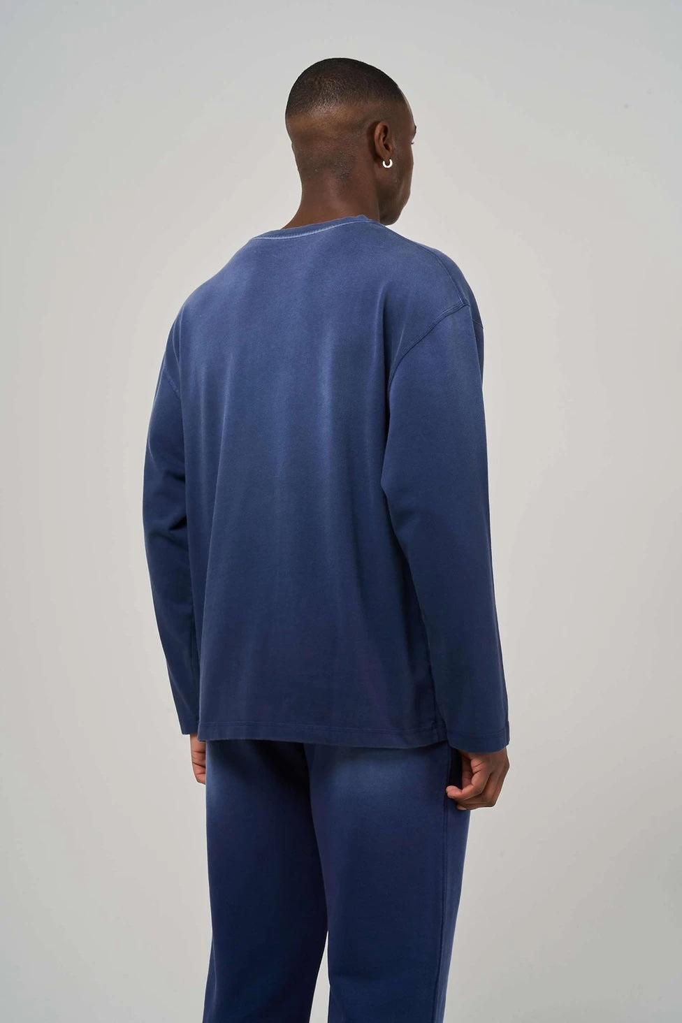 BLANK HEAVYWEIGHT FADE OUT LONGSLEEVE TEE BLUE