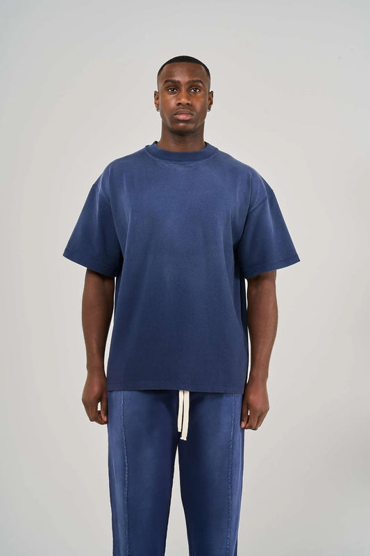 BLANK HEAVYWEIGHT FADE OUT TEE BLUE