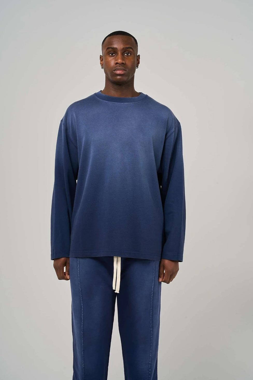 BLANK HEAVYWEIGHT FADE OUT LONGSLEEVE TEE BLUE