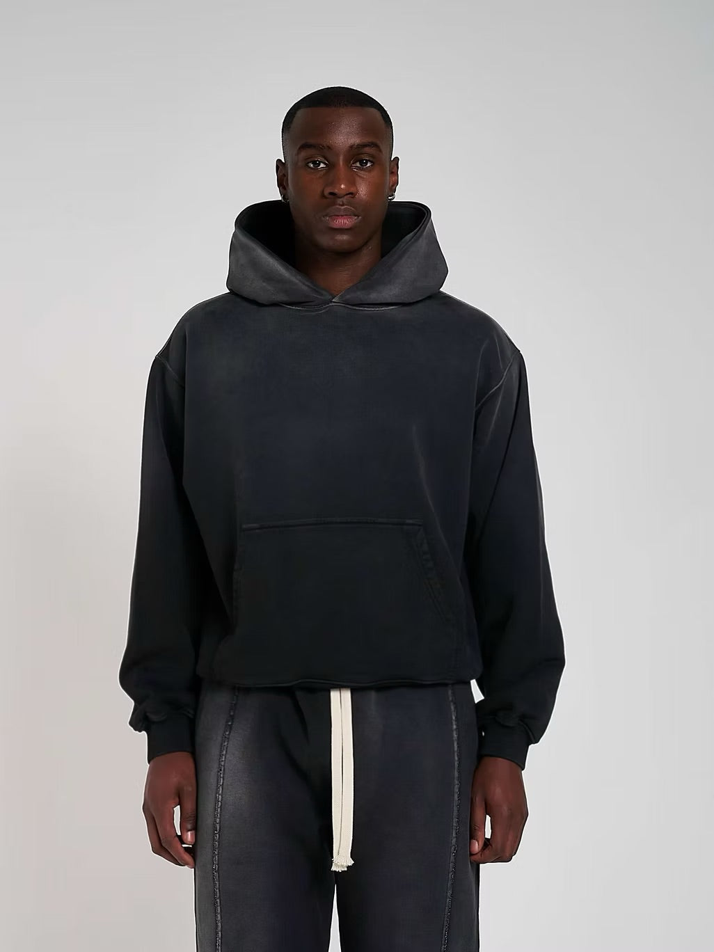 BLANK HEAVYWEIGHT FADE OUT HOODIE BLACK