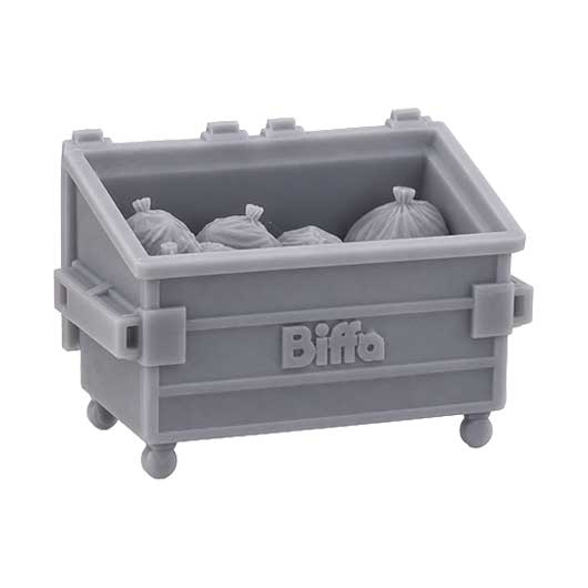 Ready to Paint 1100 Litre Four Wheel Bin with Open Lid