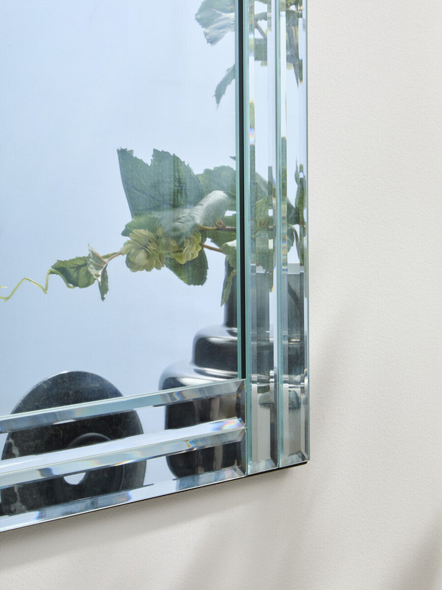 Milania Bevelled Edge Wall Mirror with Double Line Frame