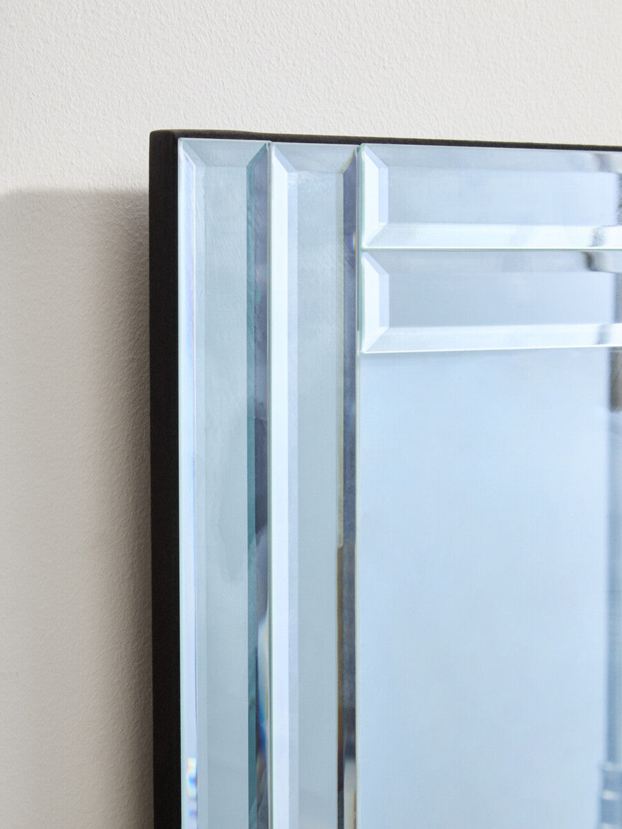 Milania Bevelled Edge Wall Mirror with Double Line Frame